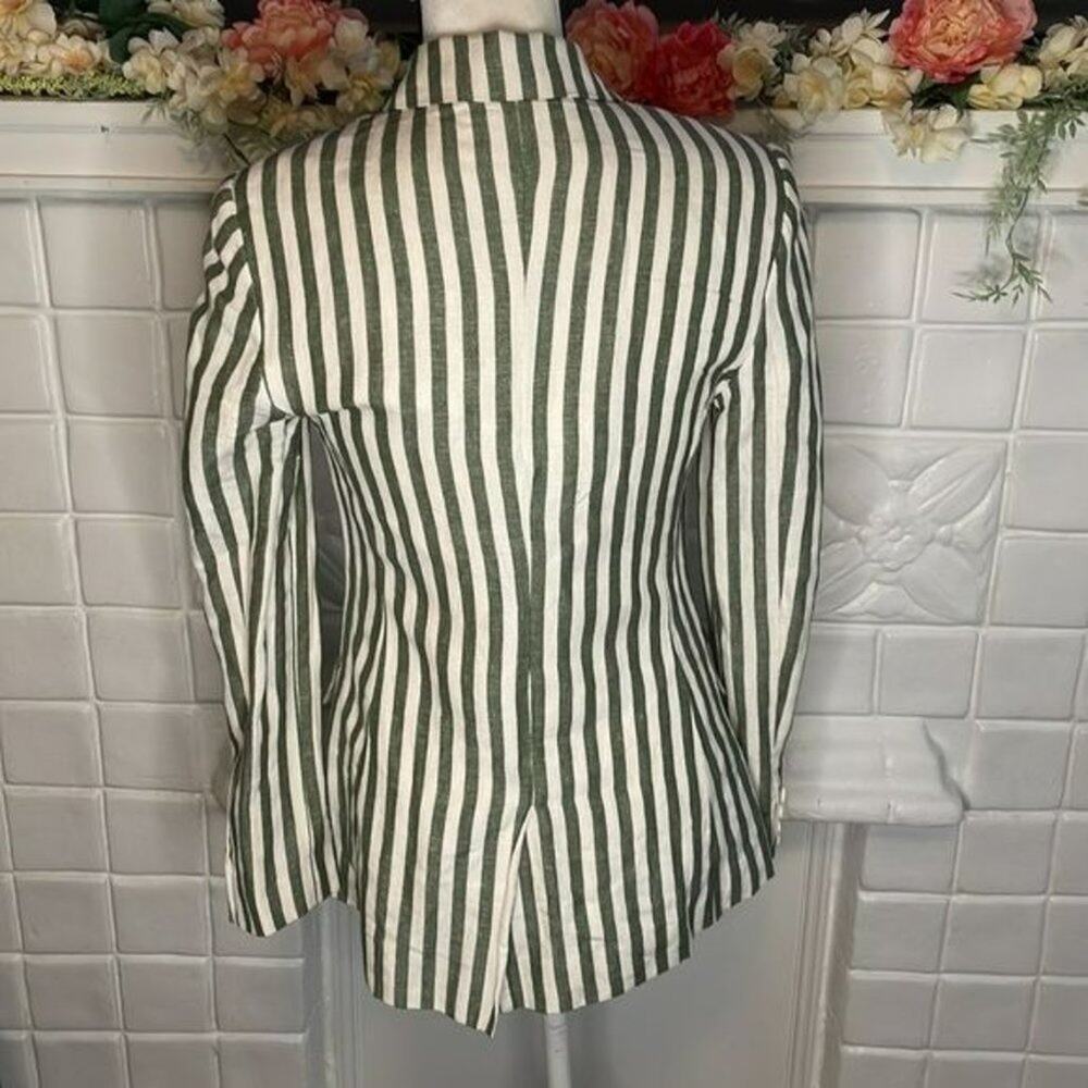 L'agence Striped Blazer Linen Blend Size 2 Luxury Designer - Picture 6 of 11